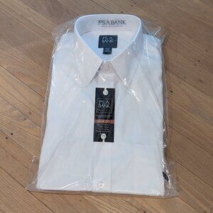 Jos A Bank Traveler White Dress Shirt Slim Fit